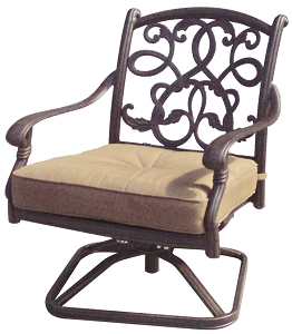 Cast Aluminum Swivel Rocker Club Chair