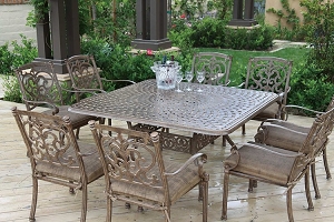Santa Barbara 9 Pc Cast Aluminum Patio Dining Set